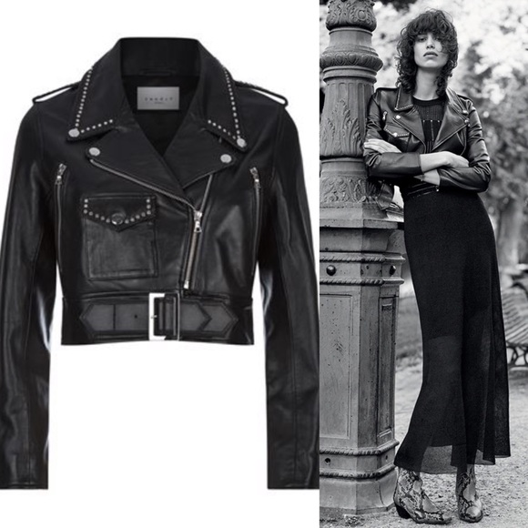 Sandro Jackets & Blazers - SANDRO Paris Vegas Cropped Biker Moto Jacket Black Size XS